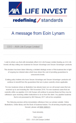 Axa pulls capital guarantee products from UK | Money Marketing