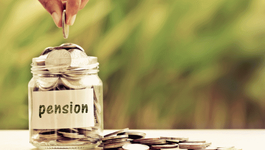 File image of a pension savings pot