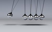 Newtons Cradle with logo of Standard Life, Aberdeen and Lloyds Banking Group added