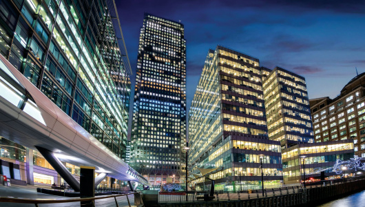 The skyscrapers of the financial district of London