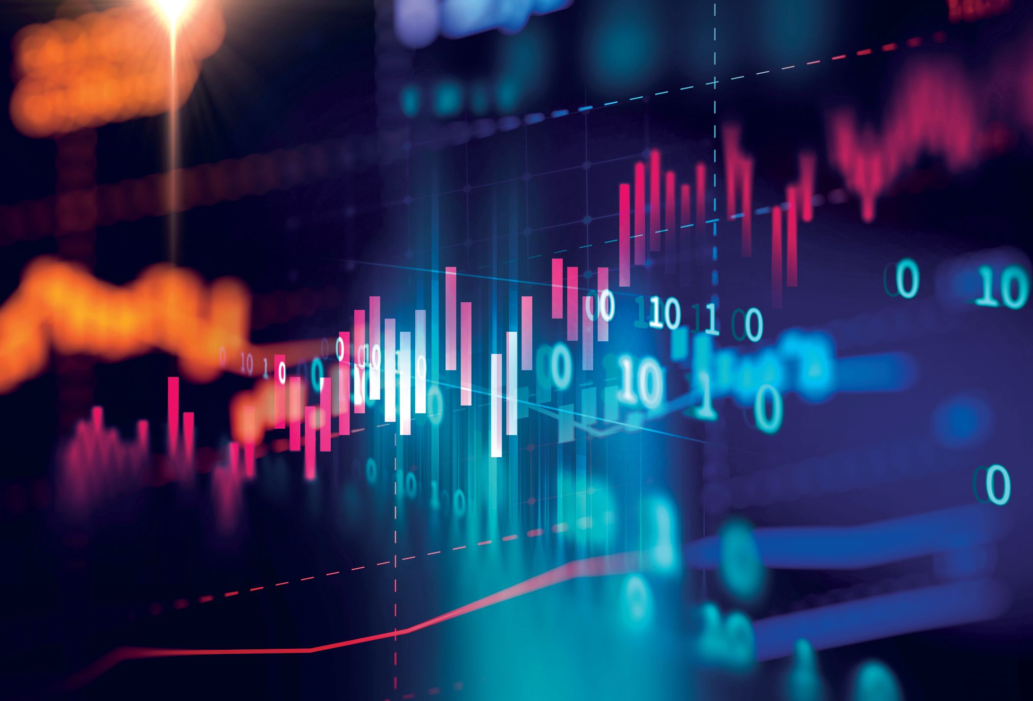technical financial graph on technology abstract background
