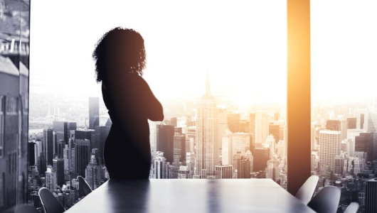 woman silhouette boardroom