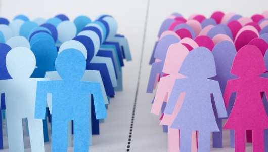paper men and women silhouettes